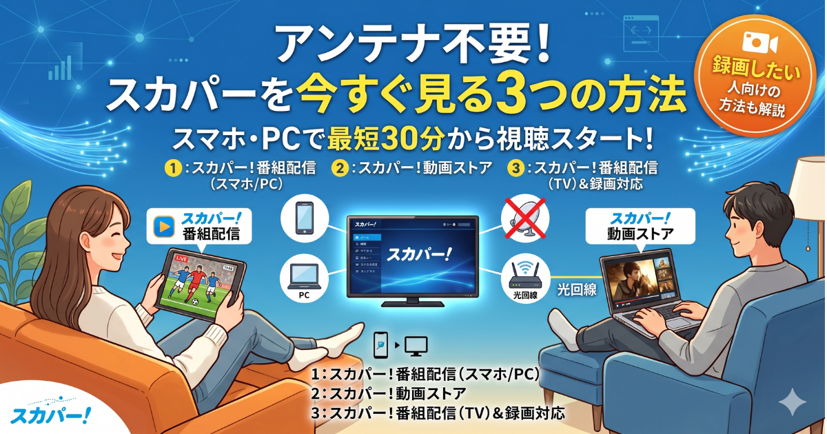 スカパーをアンテナなしで契約する方法【問題ありません】